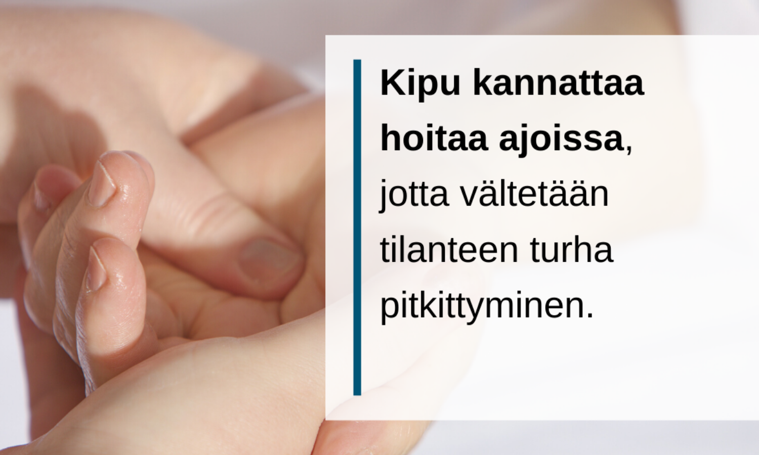 Kipumyytti #6: Kipuni ei ole sietämätöntä, joten lääkärikäynti olisi turhaa